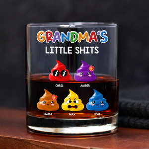 Mommy's Little Sh*ts Personalized Rock Glass Funny Gift For Family CH07 895288