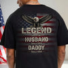Personalized Legend, Husband, Daddy since American Flag Back Dark Shirt - Father's Day Gift HA75 920860