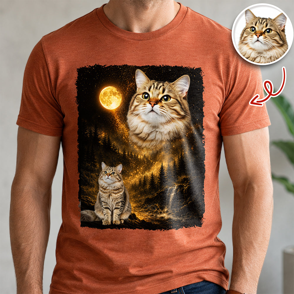 Custom Pet Photo Moon Comfort Shirt - Personalized Pet Lover Gift HO82 902934