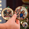 Custom Family Photo USA 250th Anniversary Eagle USA Flag Wood Slice Ornament HO82 900124