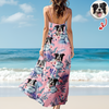Custom Dog Cat Photo Tropical Vacation Aloha Hawaii Cami Maxi Dress HO82 901986