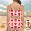 Custom Husband Face Bikini Swimsuit With Heart Pattern - Personalized Gift for Women LM32 899875