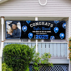Custom Photo Class of 2025 Personalized We So Proud Of You Banner Graduation Party Gift CH07 895486