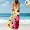 Custom Cat Photo Tie Dye Background Hawaii Cami Maxi Dress HO82 901980