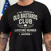 Custom Name 100% American Old Bastards Club Lifetime Member Dark Shirt - Funny Shirt For Dad, Husband HO82 902776