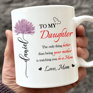 Better Than Being Your Mother is Watching You Be a Mom Personalized White Mug Gift for Daughter from Mom Ch07 895540