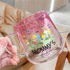 Custom Kids' Names Flower Grandma's Garden Pink Gradient Glass Mug Mother's Day Gifts HO82 901778
