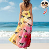 Custom Dog Photo Tie Dye Background Hawaii Cami Maxi Dress HO82 901982