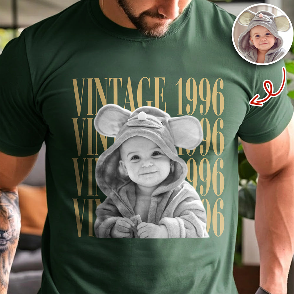 Custom Photo And Year Shirt, Retro Birthday Gift Comfort Shirt For Dad, Mom & Friends HA75 921556