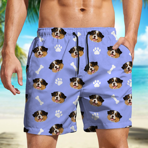 Custom Photo Face Dog With Bone Beach Short TH10 892763