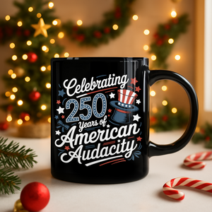 250 Years America 250th Anniversary USA 4th of July Black Mug HO82 894822