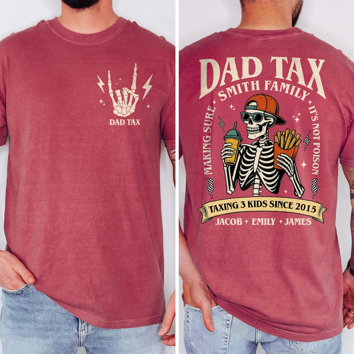 Custom Funny Dad Tax Shirt Back & Front Comfort Shirt - Gift for Father's Day LM32 669063