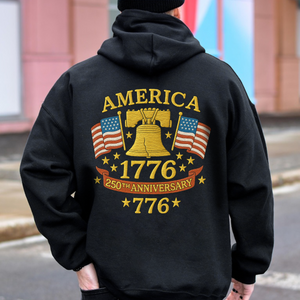 Anniversary Liberty Bell Embroidered Effect Back Side Dark Shirt America 250th Anniversary Shirt CH07 899190