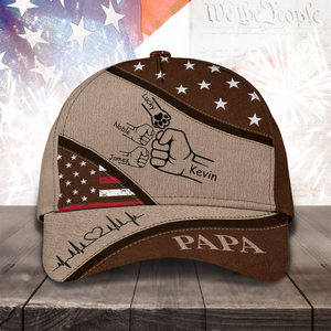 Custom Hands Dad with Kid American Flag Trucker Classic Cap LM32 893489