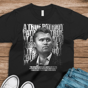 Charlie Kirk Memorial – A True Patriot Tribute Remembrance Dark Shirt LM32 65525