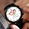 Custom Photo Face Tattoo Couple - Personalized Photo Men's Wrist Watch HO82 893796