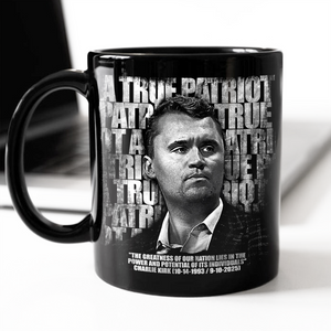 Charlie Kirk Memorial – A True Patriot Tribute Remembrance Black Mug LM32 65541