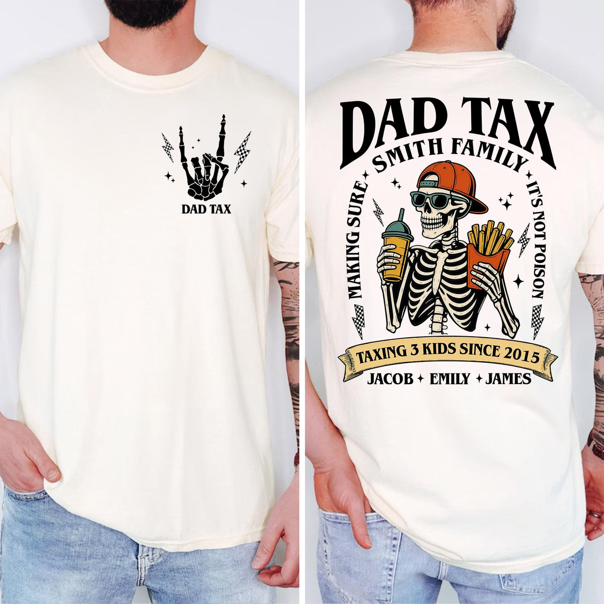 Custom Funny Dad Tax Shirt Back & Front Comfort Shirt - Gift for Father's Day LM32 669063