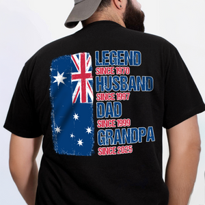 Legend, Husband, Dad And Grandpa - AUS Flag Version - Personalized Back Shirt TH10 894175