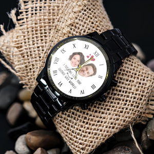 Custom Photo Face Tattoo Couple - Personalized Photo Men's Wrist Watch HO82 893796