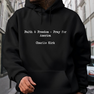 Pray for America: Faith & Freedom Charlie Kirk Christian Dark Shirt LM32 65417