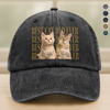 Custom Vintage Photo Best Dog Dad Ever, Best Cat Dad Ever Washed Denim Baseball Cap CH07 911534