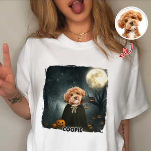 Halloween Cute Peeking Dog On Moon Light Personalized Comfort Shirt CH07 899442