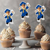 Custom Funny Face Class of 2026 Graduation Cupcake Toppers, Personalized Grad Party Decor CH07 896786
