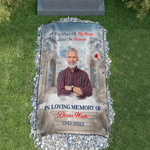 Upload Memorial Photo Personalized Heaven Gate Sky Grave Blanket Remembrance Gift CH07 895430