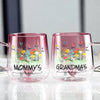 Custom Kids' Names Flower Grandma's Garden Pink Gradient Glass Mug Mother's Day Gifts HO82 901778