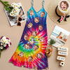 Custom Human Photo Tie Dye Background Hawaii Cami Maxi Dress HO82 901994