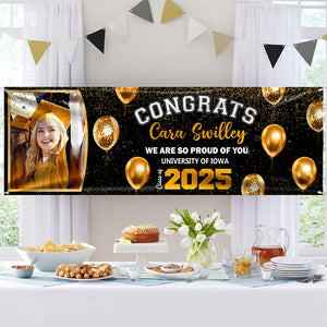 Custom Photo Class of 2025 Personalized We So Proud Of You Banner Graduation Party Gift CH07 895486