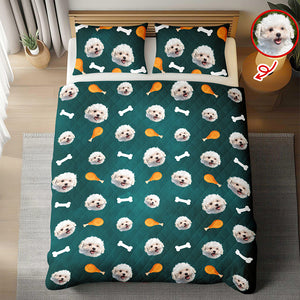 Custom Pet Photo Accessories Pattern Dog Cat Quilt Bedding Set HO82 900490