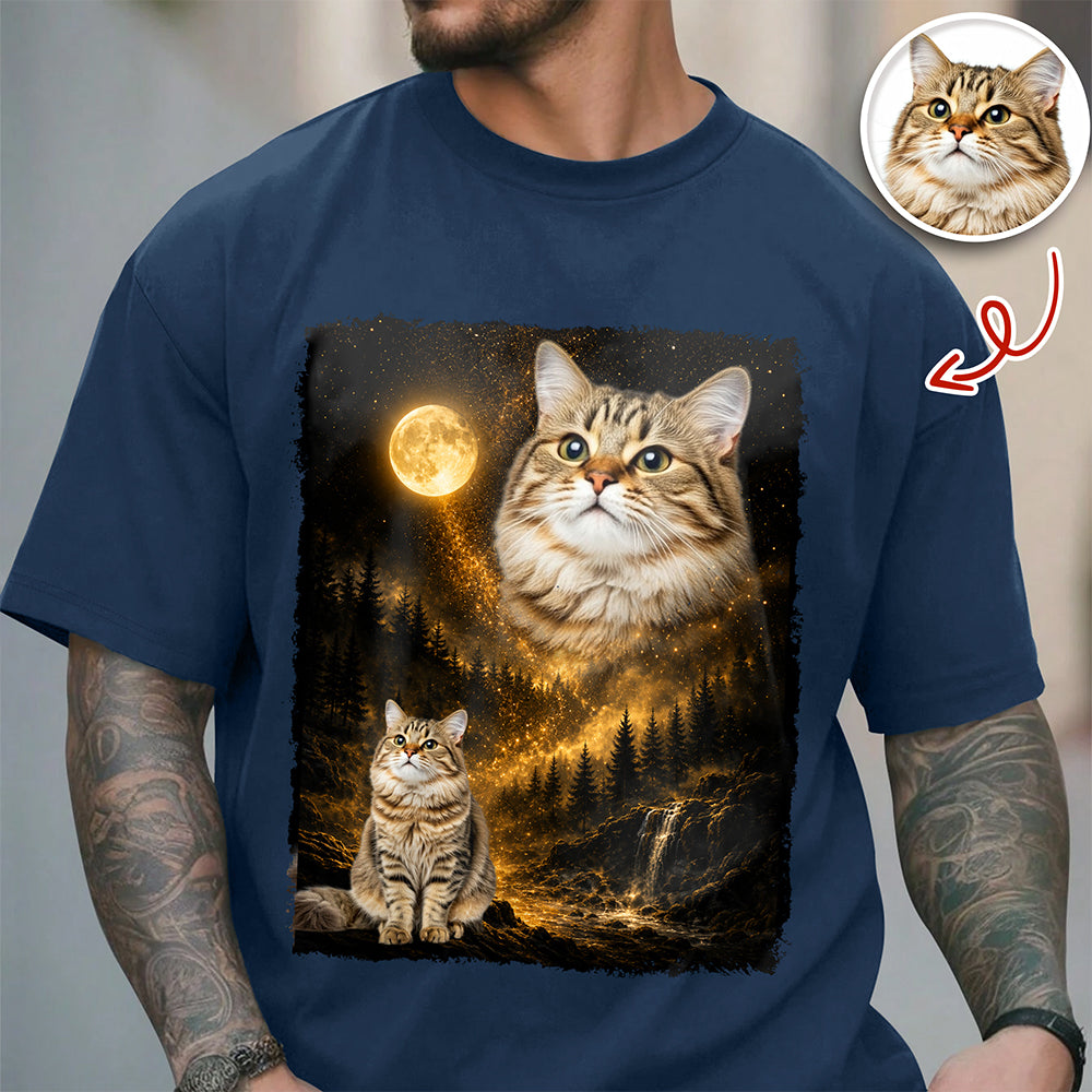 Custom Pet Photo Moon Comfort Shirt - Personalized Pet Lover Gift HO82 902934