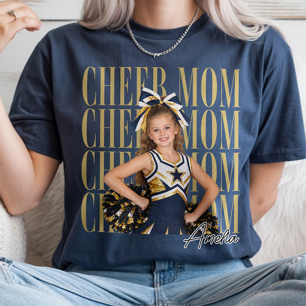 Custom Childhood Photo Cheer Mom Retro Vintage Comfort Shirt HA75 919374