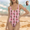 Custom Face With Red Lips Swimsuit Gift For Her LM32 899867