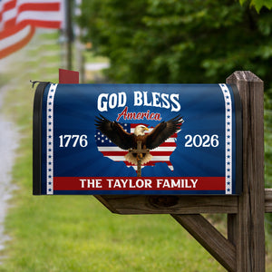 Custom 250th Anniversary God Bless America Eagle 1776–2026 Patriotic Mailbox Cover HA75 898944