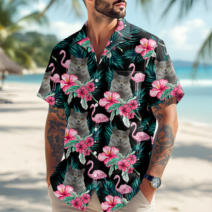 Custom Funny Photo Cat Flamingo Hawaii Shirt Summer Gift HA75 892228