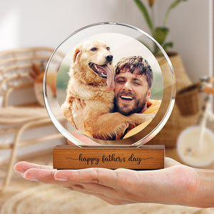 Custom Dog Cat Photo Round Acrylic Frame Block Christmas Gift HA75 892942