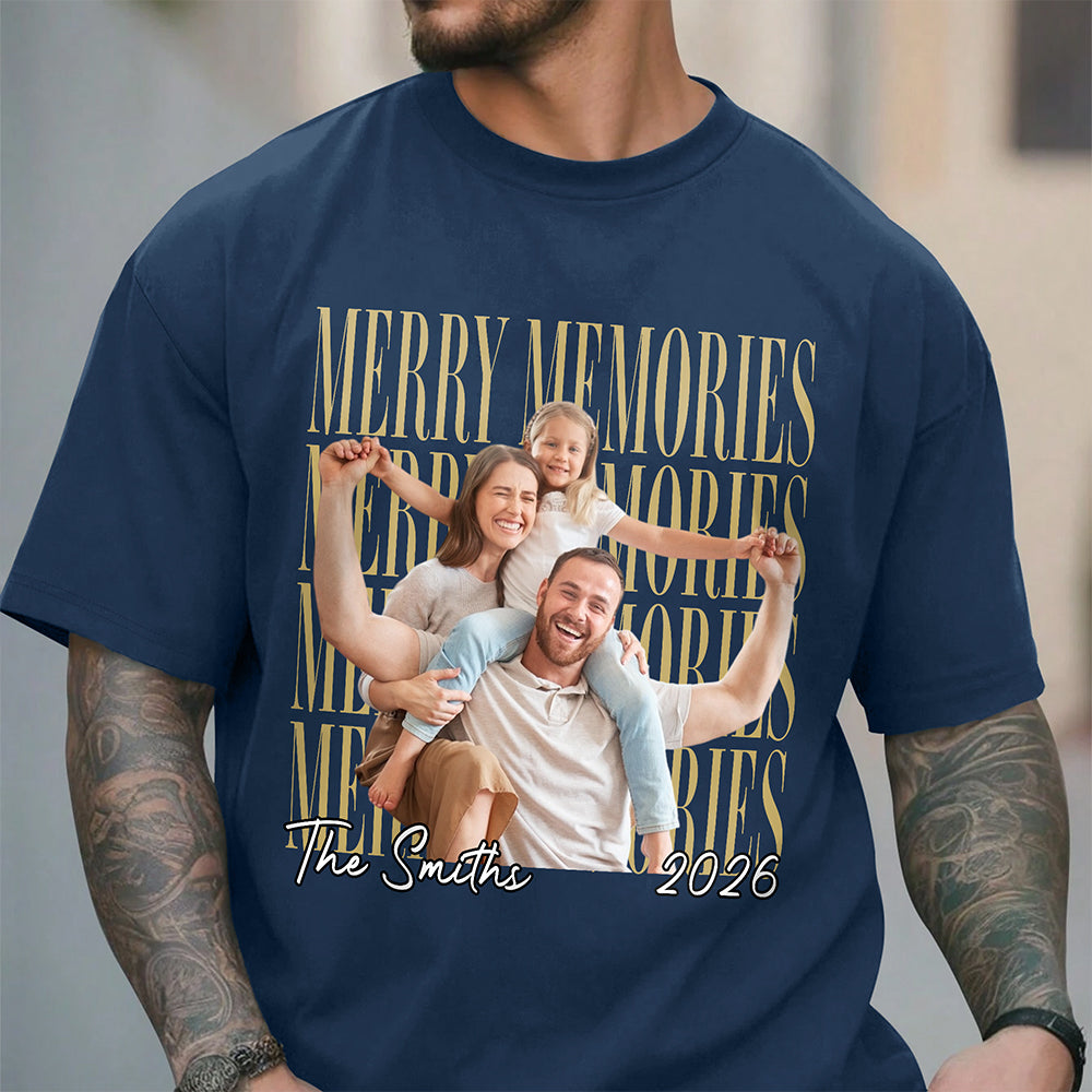 Custom Family Vintage Photo Merry Memories Comfort Shirt HA75 919368