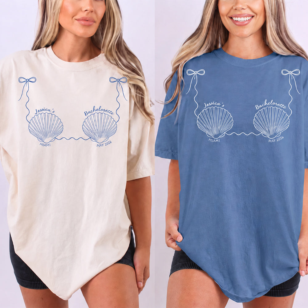 Personalized Beach Bachelorette Comfort Shirt, Bride Club Matching Party Shirt HA75 921784