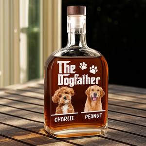 Custom Dog Photo The Dog Father Whiskey Bottle Gift For Father's Day LM32 893661