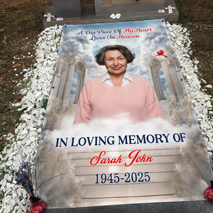 Upload Memorial Photo Personalized Heaven Gate Sky Grave Blanket Remembrance Gift CH07 895430