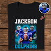Custom Photo Football Player Bootleg Tee - Personalized Dark Shirt CH07 899480