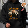 No Tricks Just Treats Custom Halloween Dog Photo Dark Shirt CH07 899450
