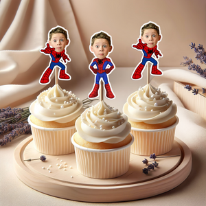 Custom Kid Face Photo Cupcake Toppers Personalised Birthday Gift Party Decor HO82 893574