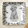 Custom Dog Cat Toile De Jouy Pet Ring Dish For Pet Lover Gift LM32 899679