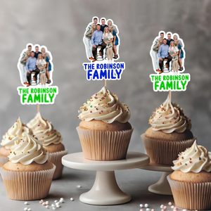 Custom Photo And Name Family Cupcake Toppers HO82 893678