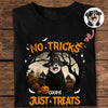No Tricks Just Treats Custom Halloween Dog Photo Dark Shirt CH07 899450