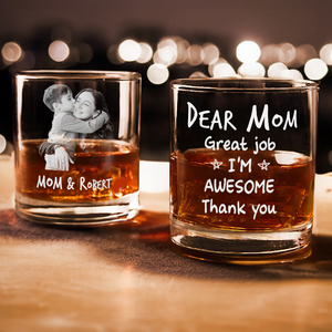 Custom Photo Dear Dad I Am Awesome Custom Photo Engraved Rock Glass CH07 895738
